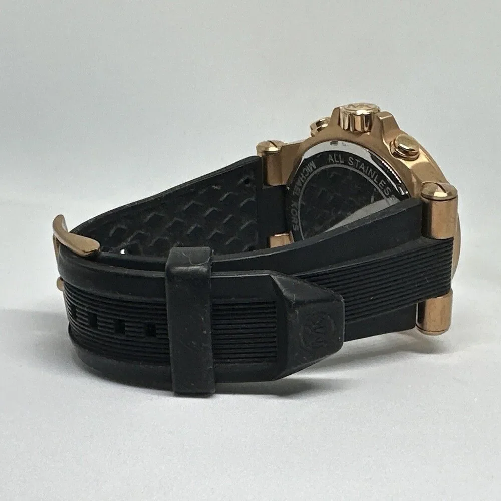 Michael Kors MK8184 Men's Black Silicone Strap Analog Dial Quartz Watch HME646